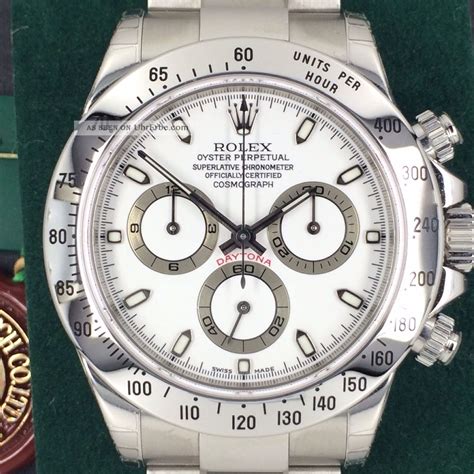 rolex daytona weißes zifferblatt|rolex daytona stahl.